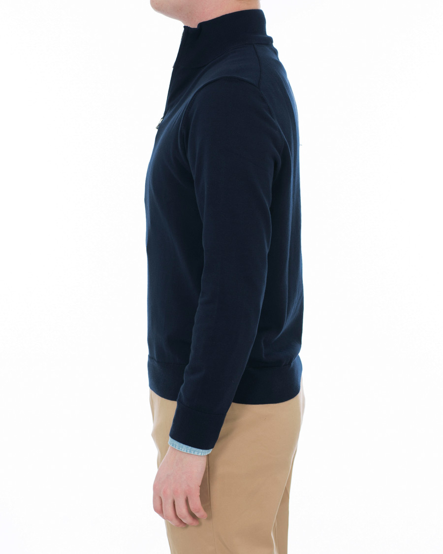 Herr | Tröjor | Brooks Brothers | Cotton Half Zip Sweater Navy