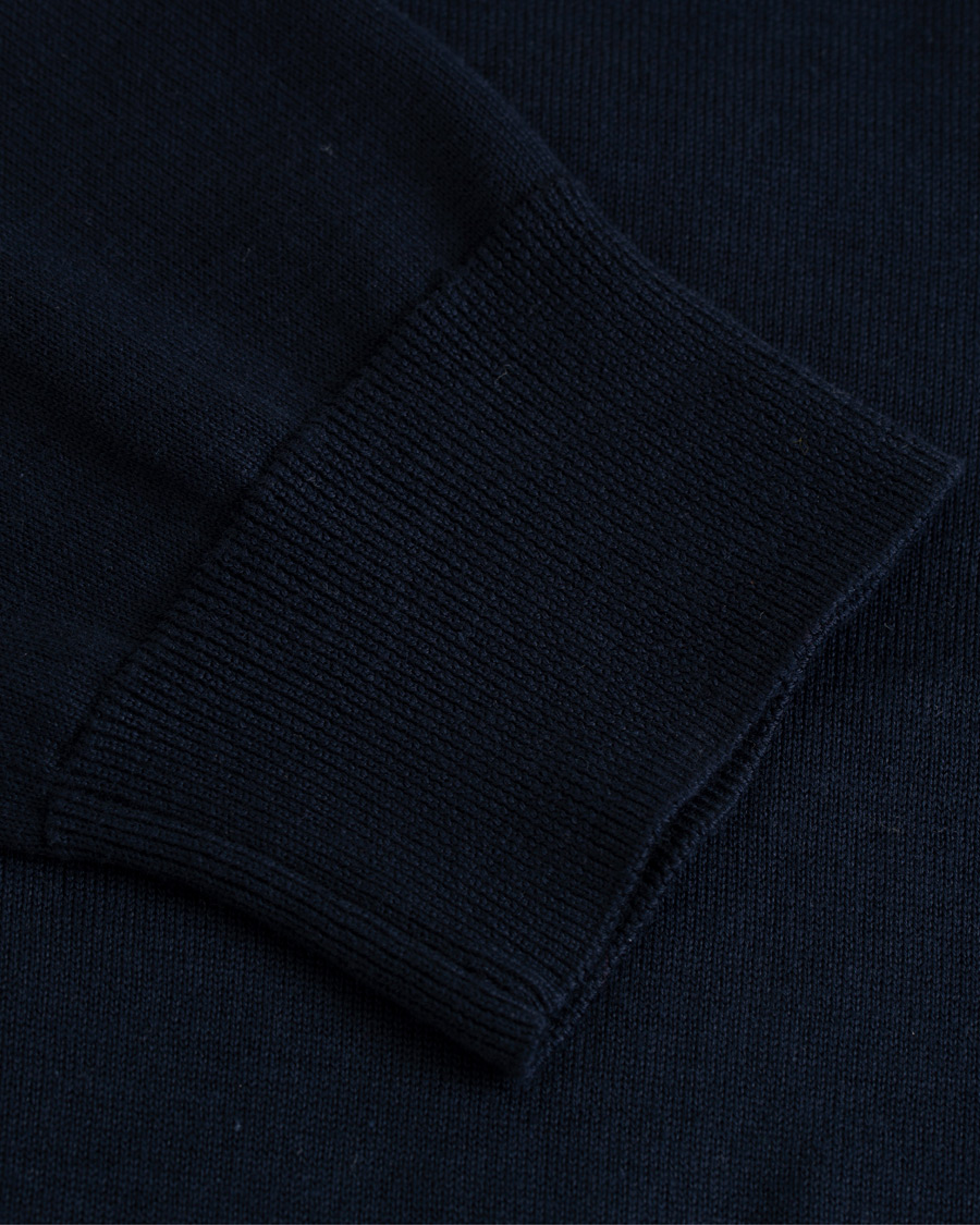 Herr | Tröjor | Brooks Brothers | Cotton Half Zip Sweater Navy
