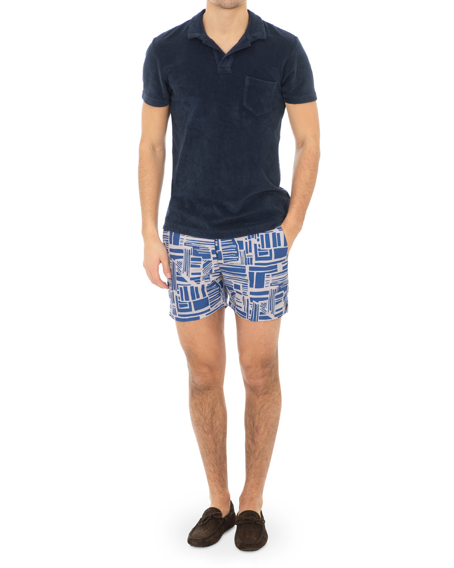 Herr | Badbyxor | Frescobol Carioca | Classic Short Swimshorts Linha Navy/Smoke Grey