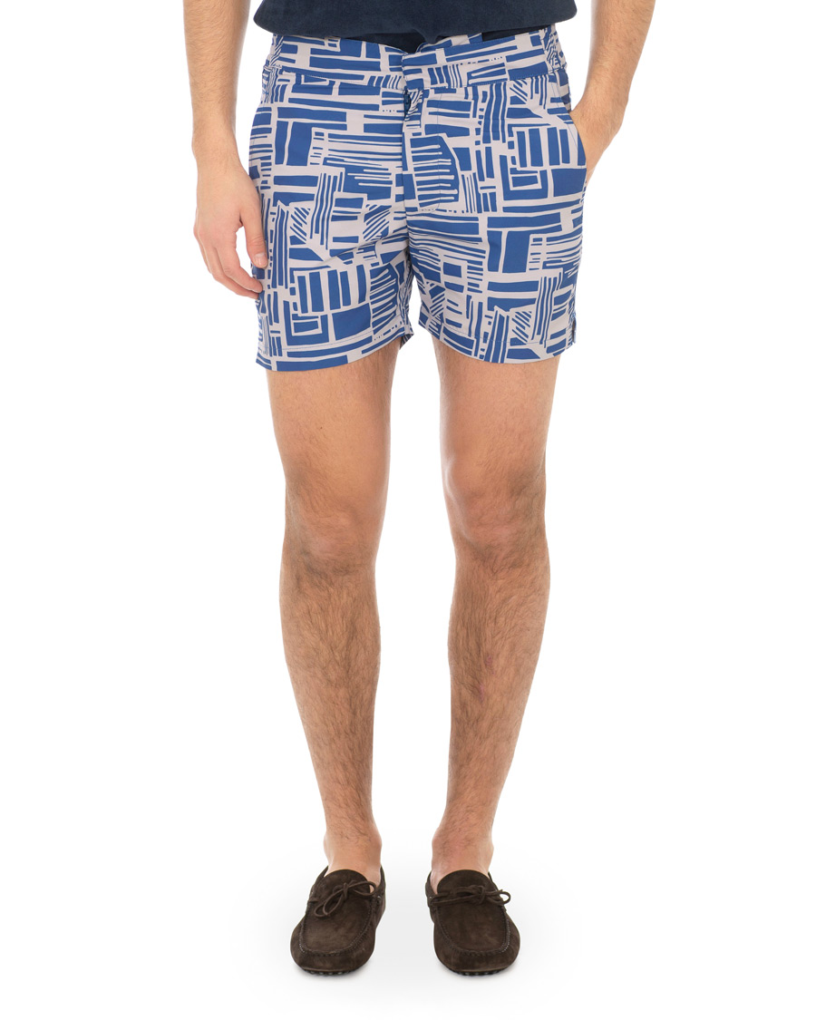 Herr | Badbyxor | Frescobol Carioca | Classic Short Swimshorts Linha Navy/Smoke Grey