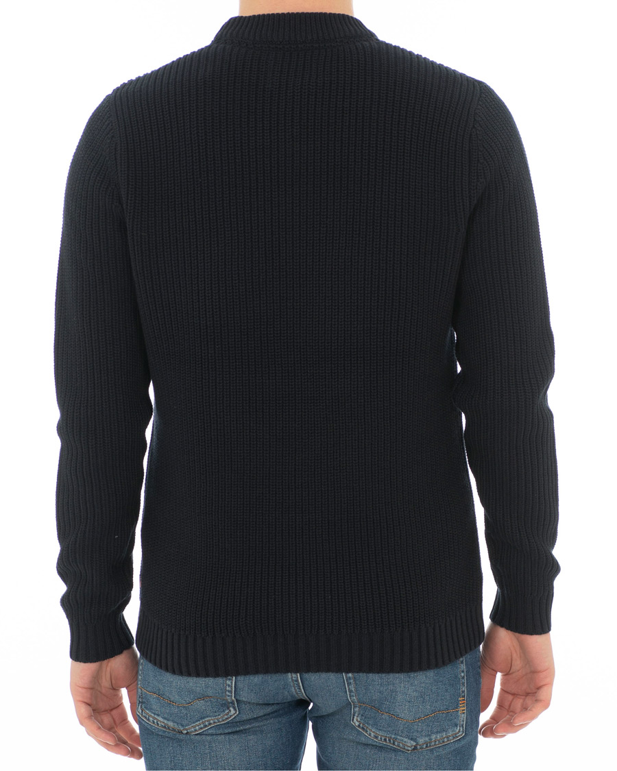 Herr | Tröjor | Lexington | Herman Ribbed Crew Neck Deep Marine Blue