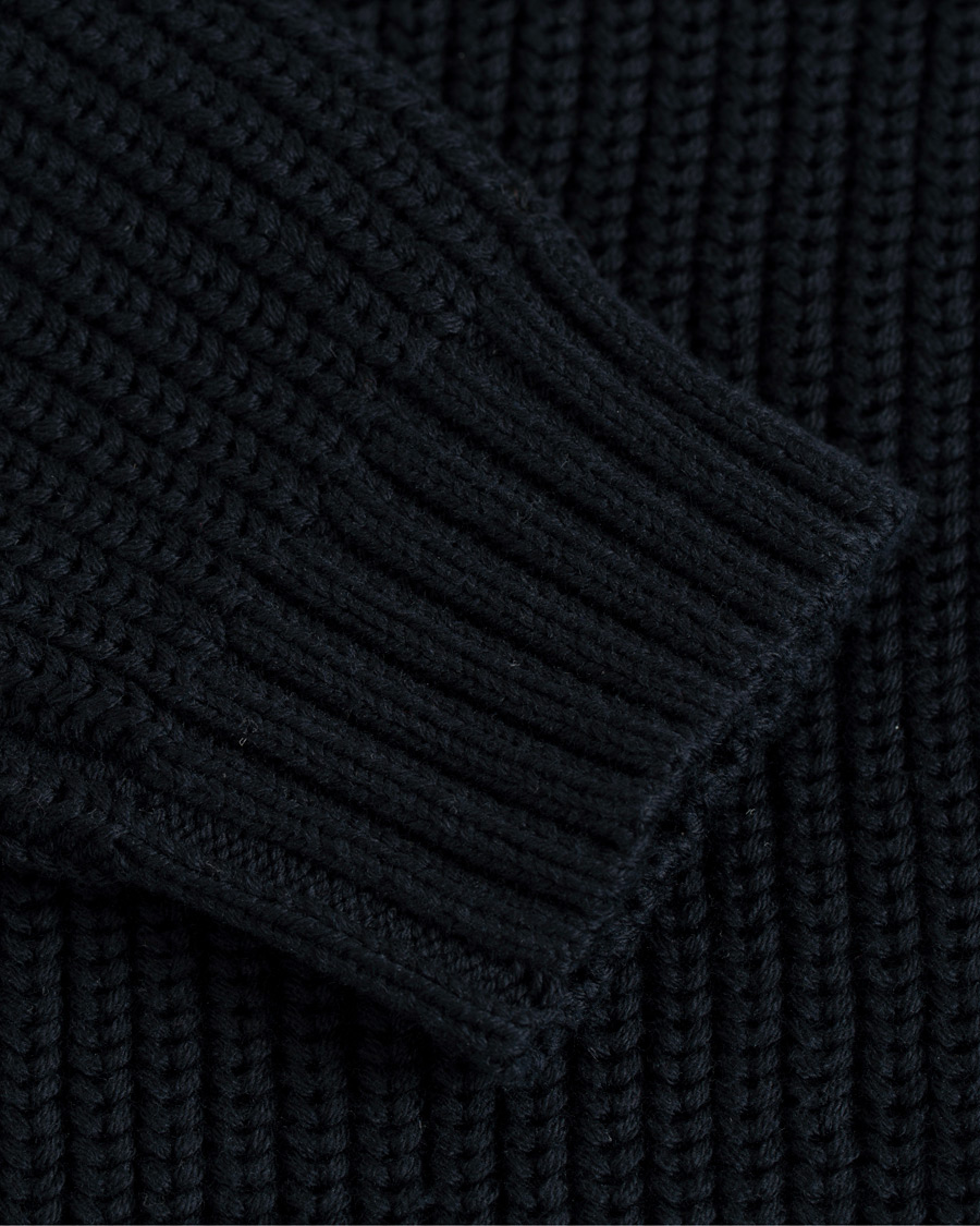 Herr | Tröjor | Lexington | Herman Ribbed Crew Neck Deep Marine Blue