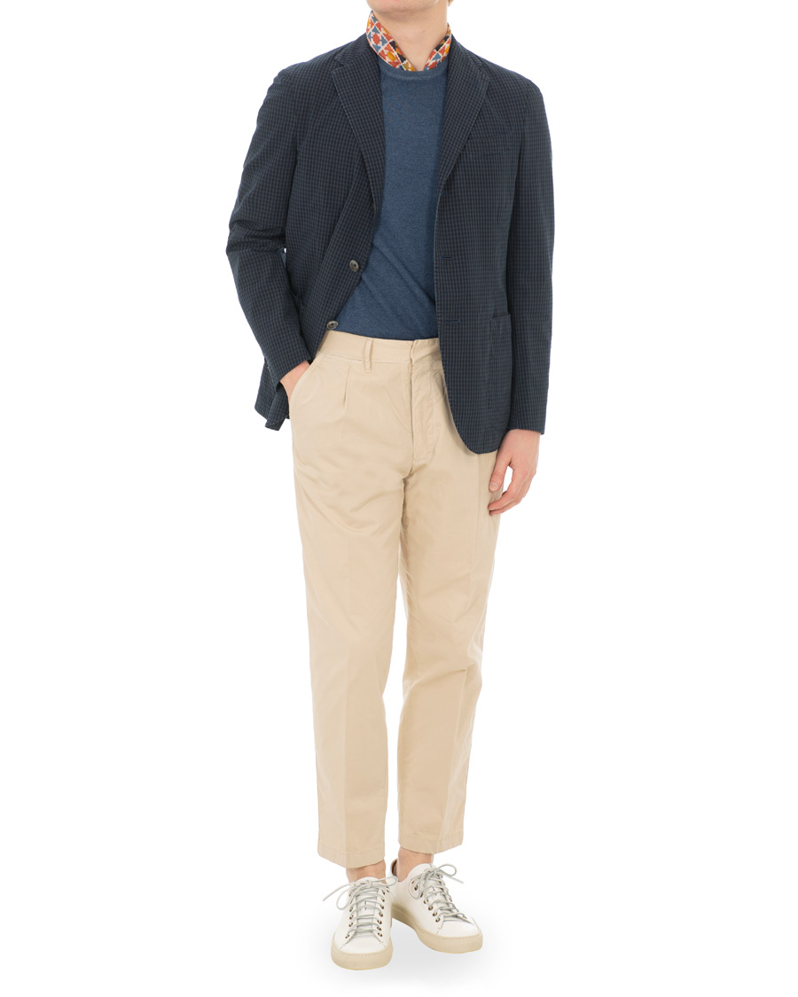 Herr | Kavajer | The Gigi | Art Tonal Micro Check Blazer Dark Blue
