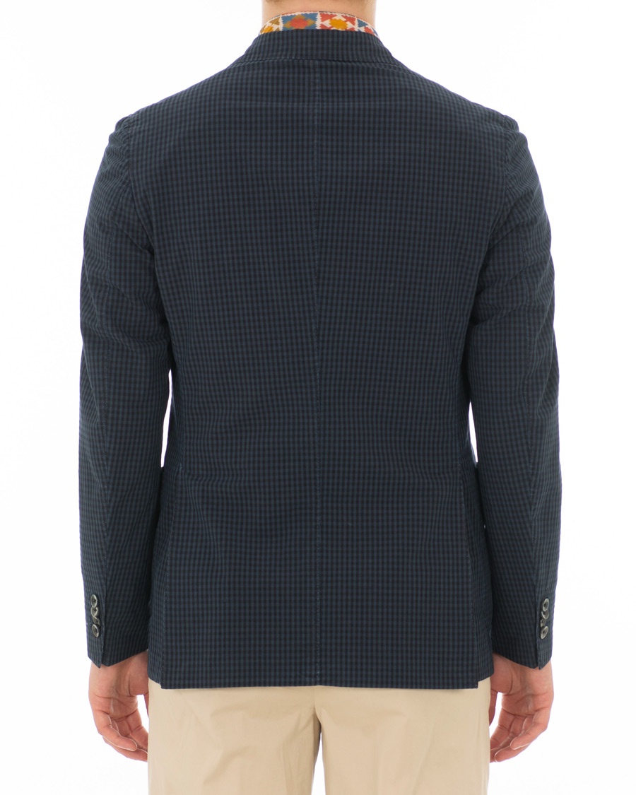 Herr | Kavajer | The Gigi | Art Tonal Micro Check Blazer Dark Blue