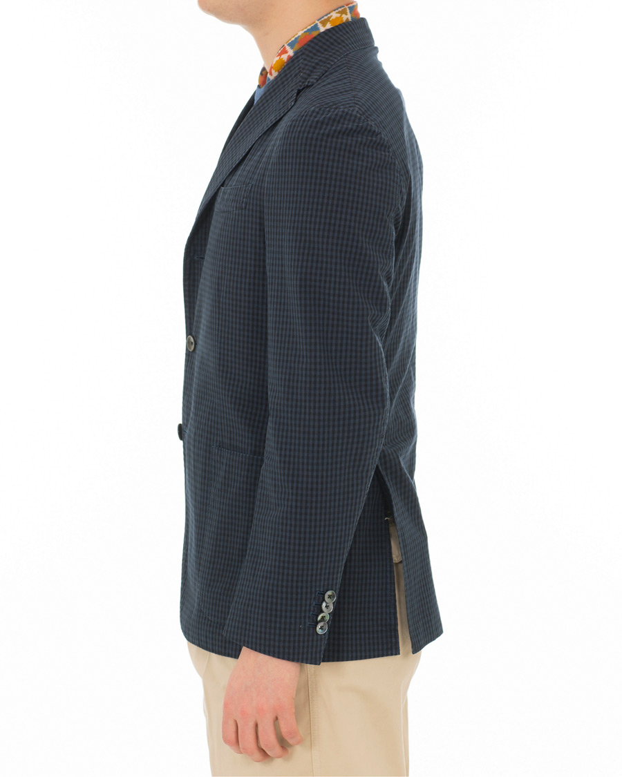 Herr | Kavajer | The Gigi | Art Tonal Micro Check Blazer Dark Blue