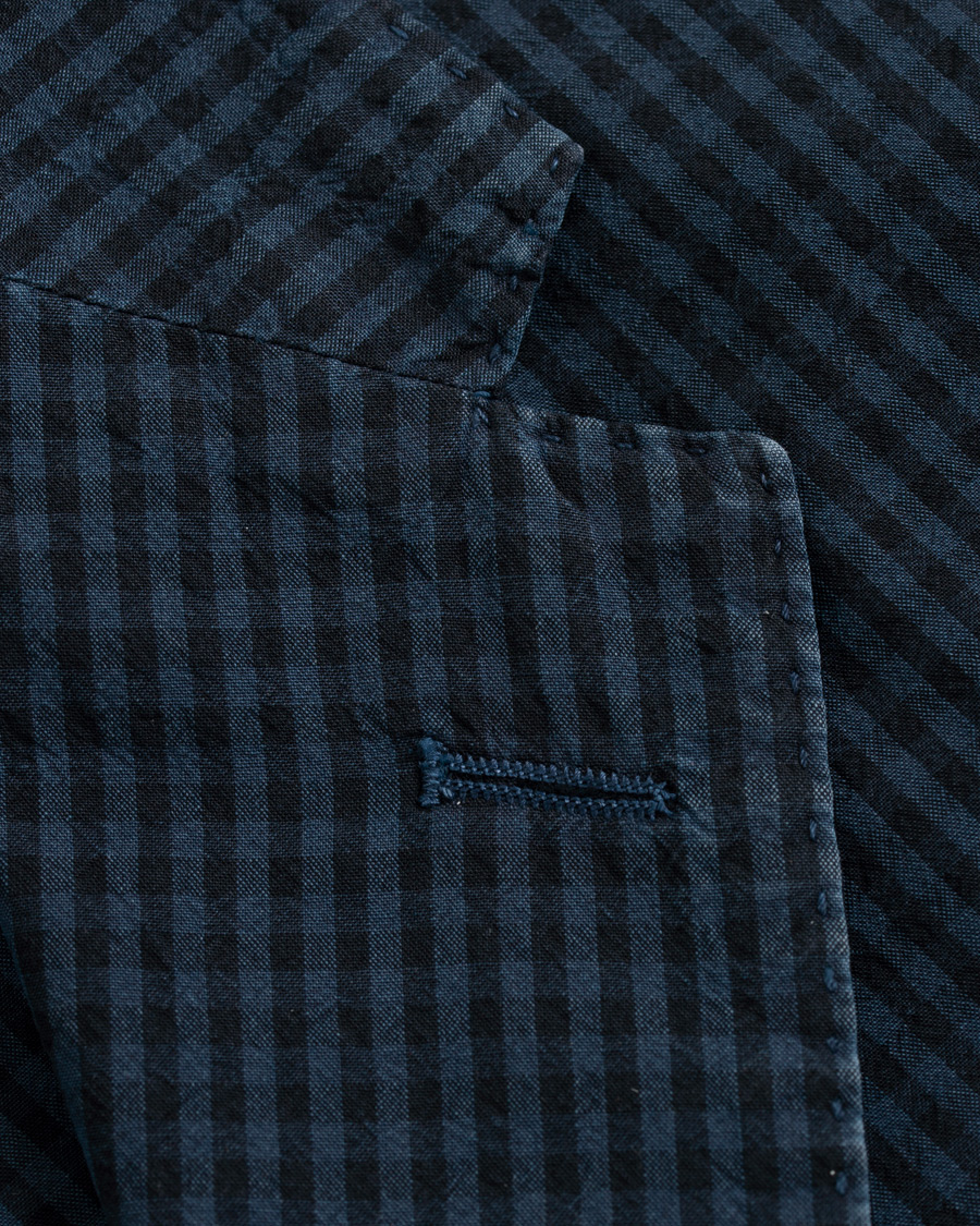 Herr | Kavajer | The Gigi | Art Tonal Micro Check Blazer Dark Blue