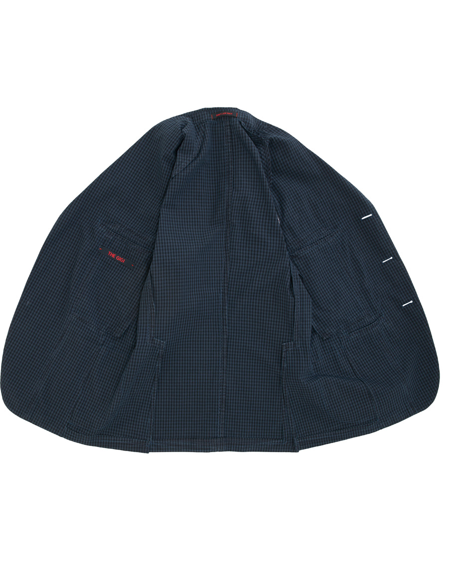 Herr | Kavajer | The Gigi | Art Tonal Micro Check Blazer Dark Blue
