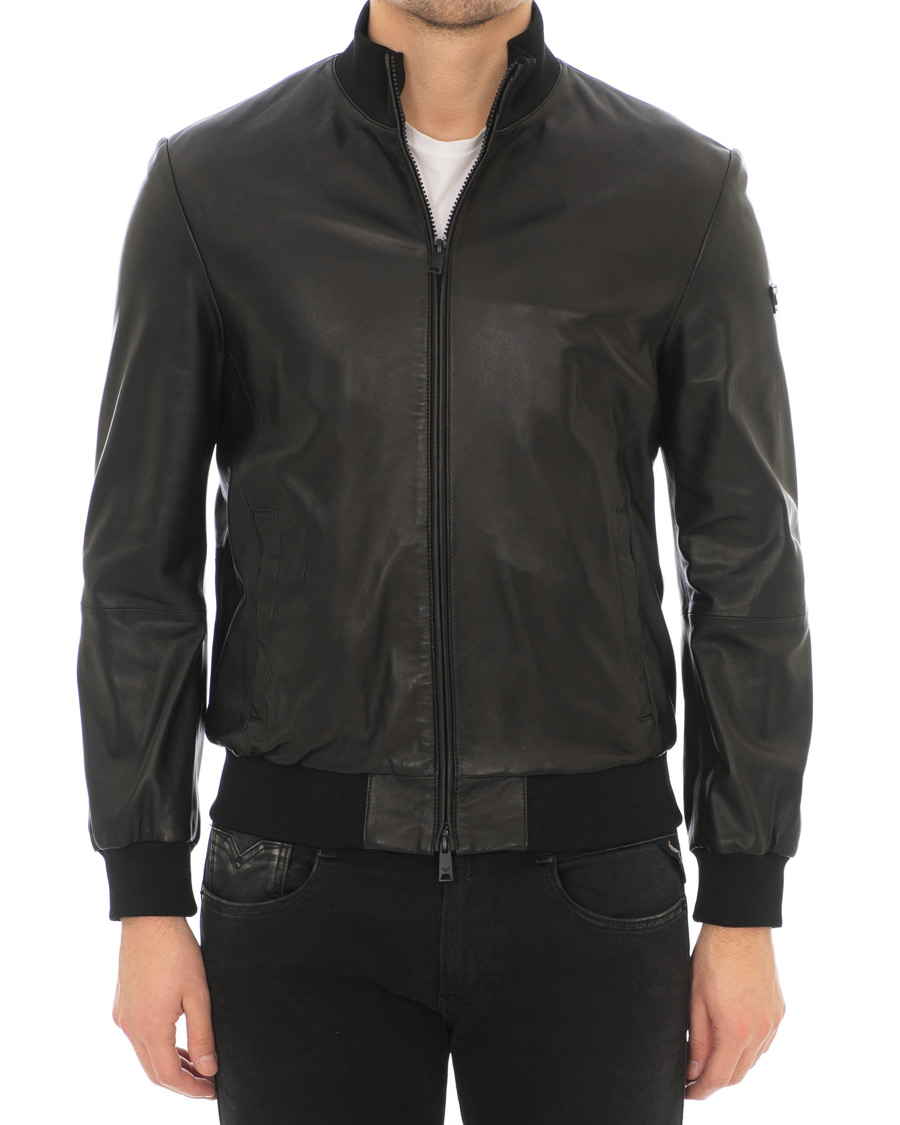 Herr | Jackor | Emporio Armani | Leather Jacket Black