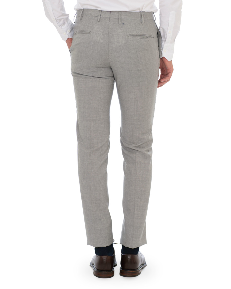Herr | Byxor | Incotex | Slim Fit Super 100's Wool Trousers Light Grey