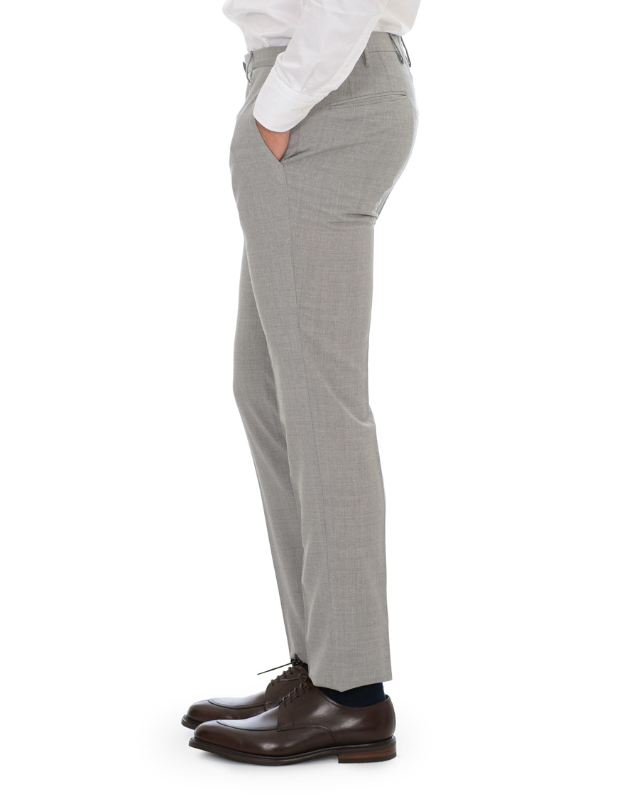 Herr | Byxor | Incotex | Slim Fit Super 100's Wool Trousers Light Grey