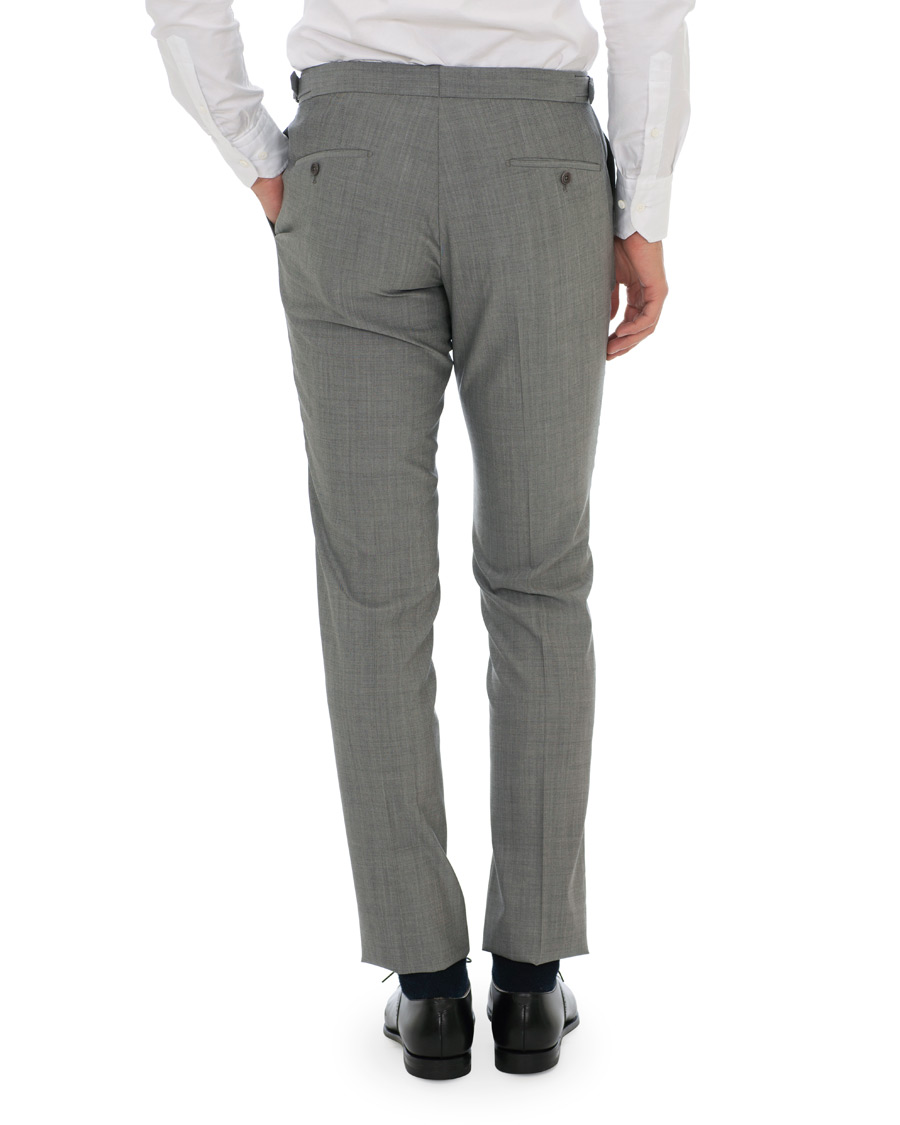 Herr | Byxor | Incotex | Slim Fit Pleated Super 130's Wool Trousers Light Grey
