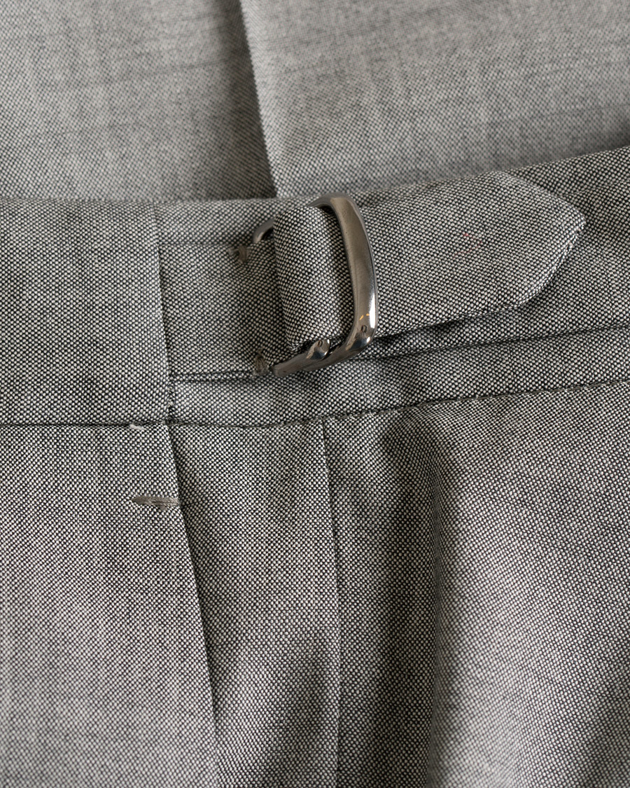 Herr | Byxor | Incotex | Slim Fit Pleated Super 130's Wool Trousers Light Grey