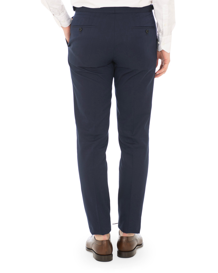 Herr | Byxor | Incotex | Solaro High Waist Side Adjuster Pleated Chino Dark Blue