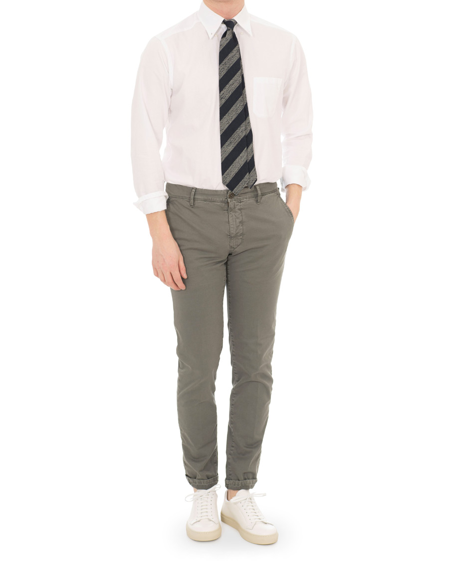 Herr | Byxor | Incotex | Slim Fit Stretch Slacks Grey