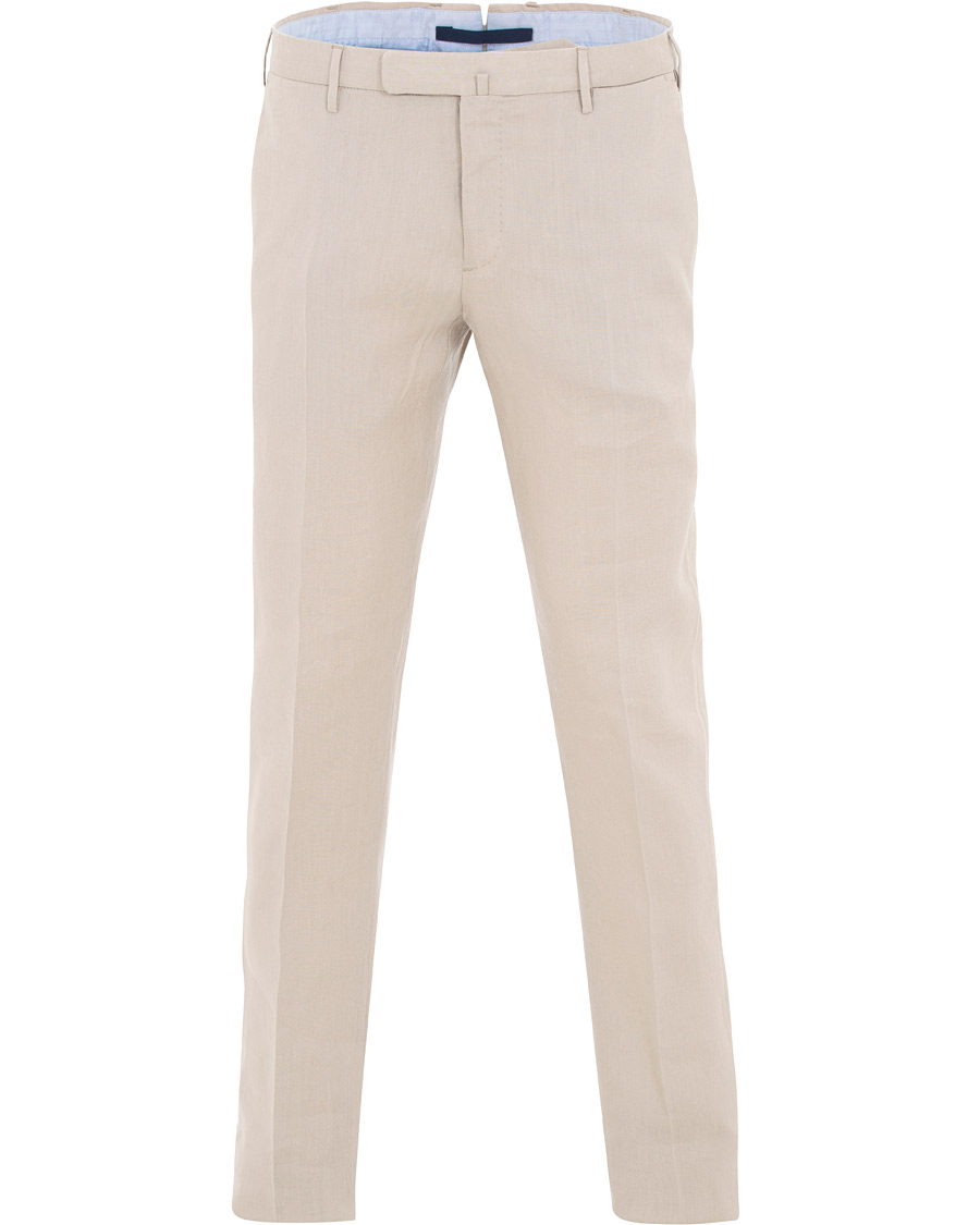 Herr | Byxor | Incotex | Slim Fit Linen Natural Stretch Trousers Beige