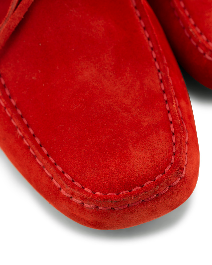 Herr | Tod's Laccetto Gommino Carshoe Red Suede | Tod's | Laccetto Gommino Carshoe Red Suede