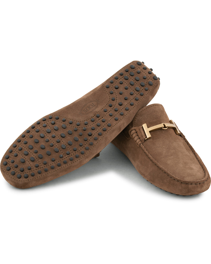 Herr | Tod's Gommino Double T Carshoe Brown Suede | Tod's | Gommino Double T Carshoe Brown Suede