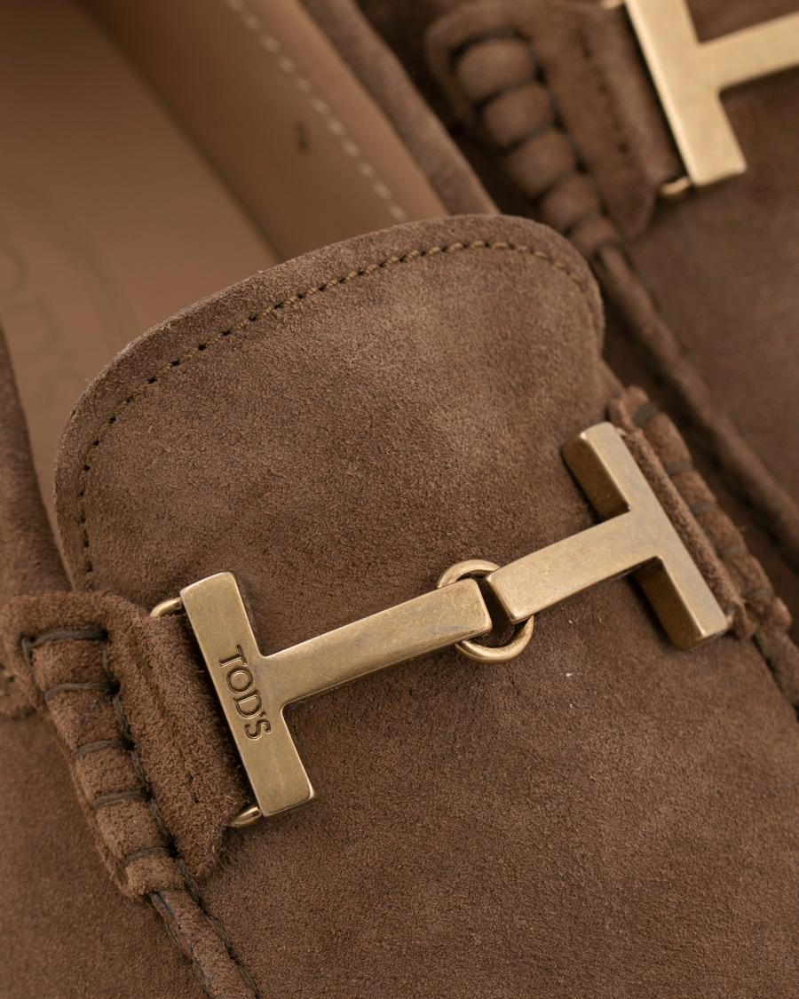 Herr | Tod's Gommino Double T Carshoe Brown Suede | Tod's | Gommino Double T Carshoe Brown Suede