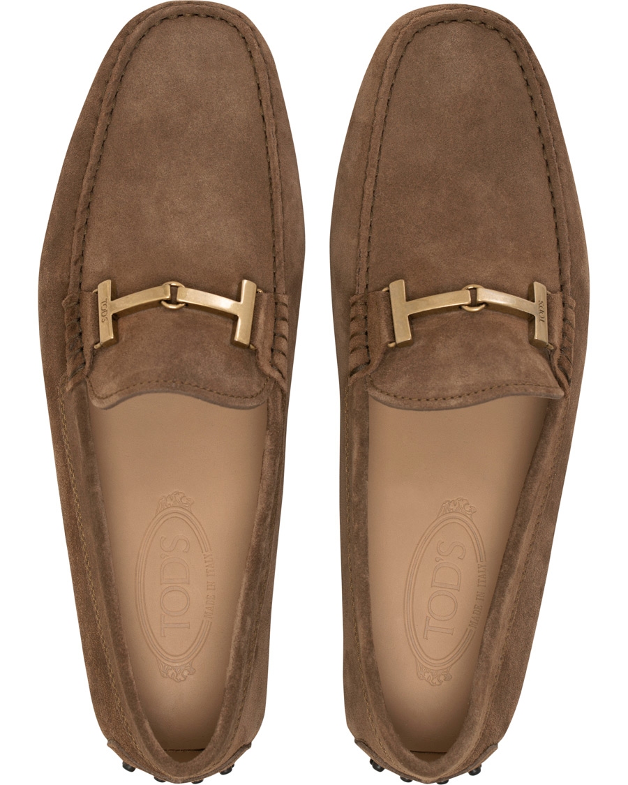 Herr | Tod's Gommino Double T Carshoe Brown Suede | Tod's | Gommino Double T Carshoe Brown Suede