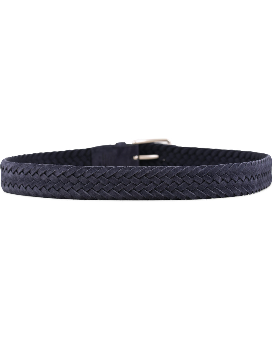 Herr | Tod's Intreccio Woven Belt Midnight Blue Suede | Tod's | Intreccio Woven Belt Midnight Blue Suede