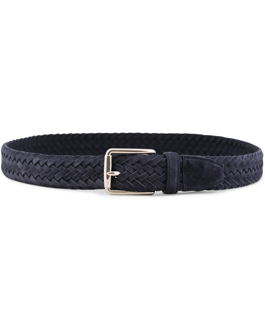 Herr | Tod's Intreccio Woven Belt Midnight Blue Suede | Tod's | Intreccio Woven Belt Midnight Blue Suede
