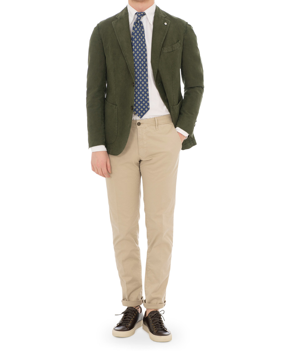 Herr | Kavajer | L.B.M. 1911 | Jack Regular Fit Linen Blazer Military Green