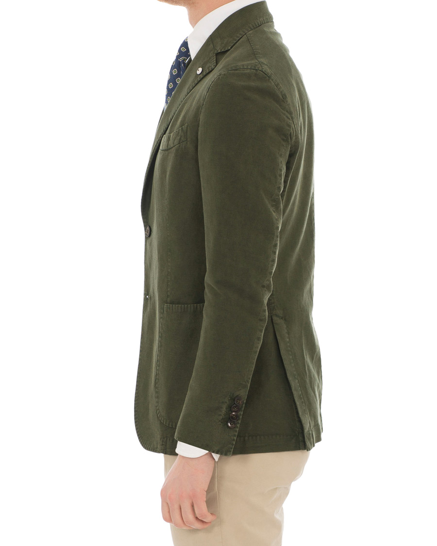Herr | Kavajer | L.B.M. 1911 | Jack Regular Fit Linen Blazer Military Green