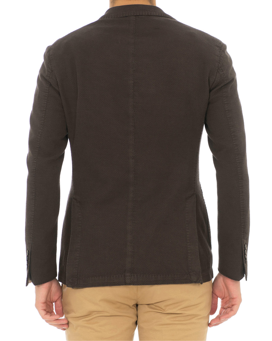 Herr | Kavajer | L.B.M. 1911 | Jack Regular Fit Structured Linen Blazer Dark Brown