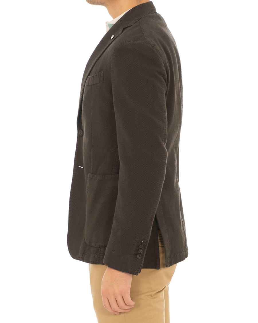 Herr | Kavajer | L.B.M. 1911 | Jack Regular Fit Structured Linen Blazer Dark Brown