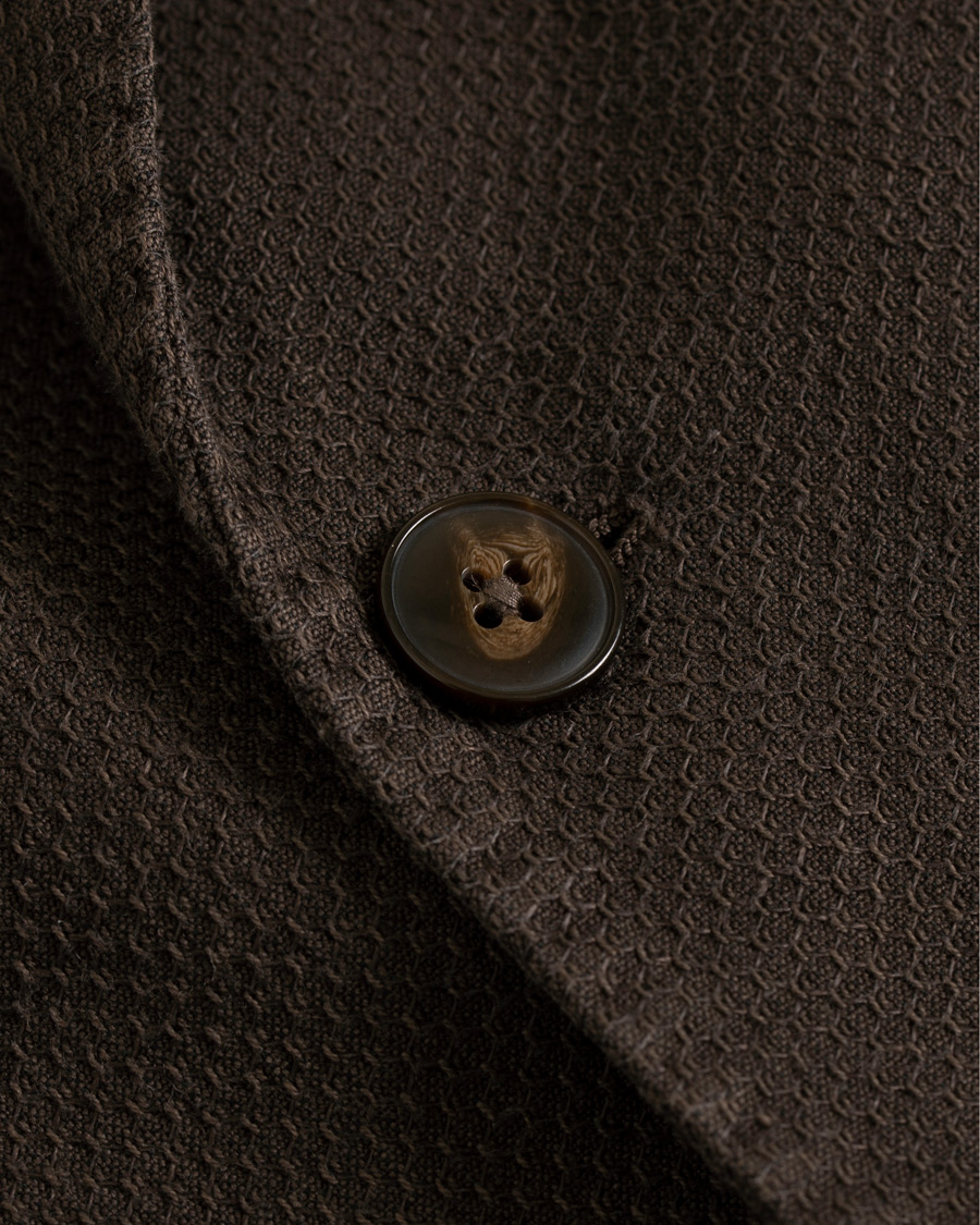 Herr | Kavajer | L.B.M. 1911 | Jack Regular Fit Structured Linen Blazer Dark Brown