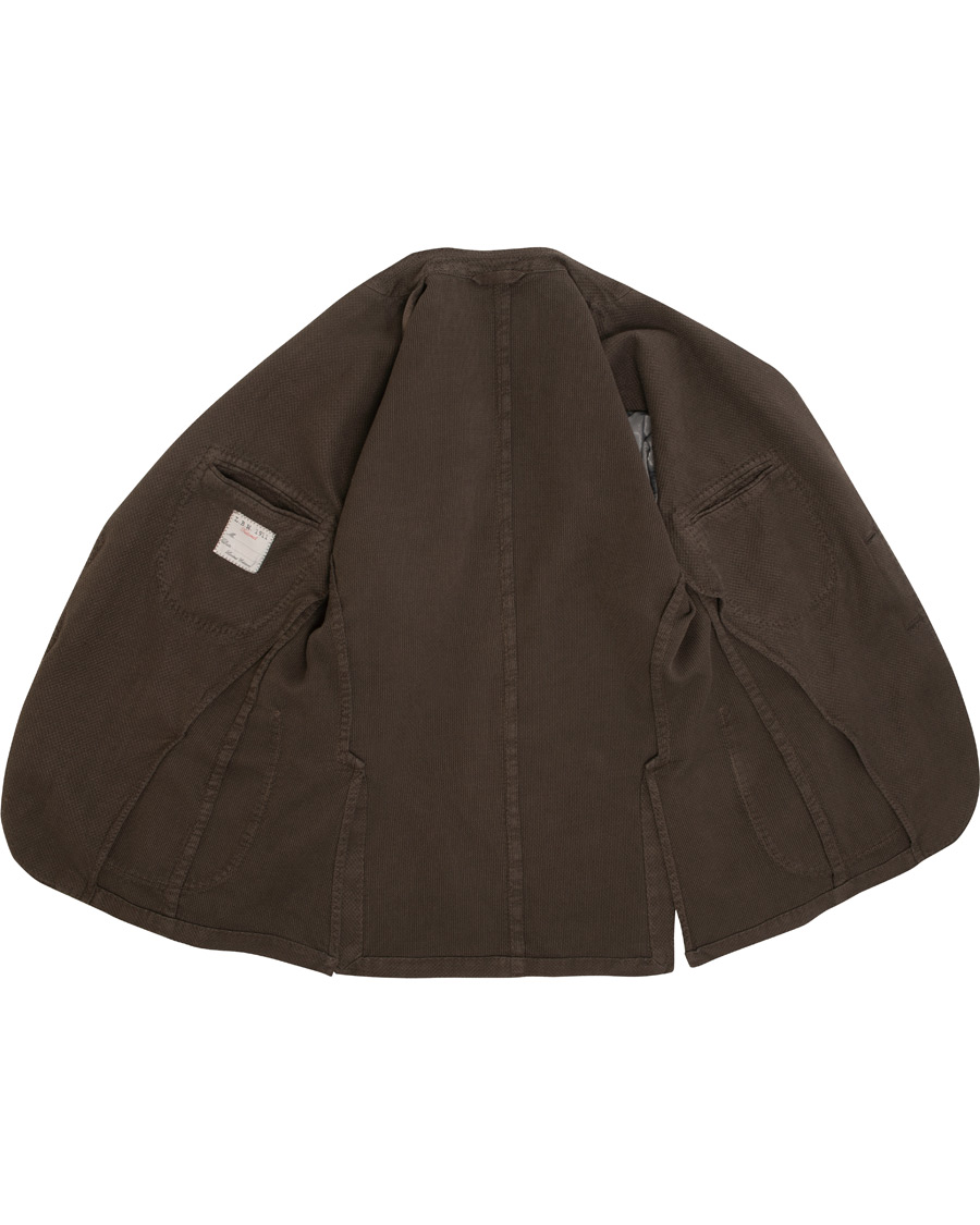 Herr | Kavajer | L.B.M. 1911 | Jack Regular Fit Structured Linen Blazer Dark Brown