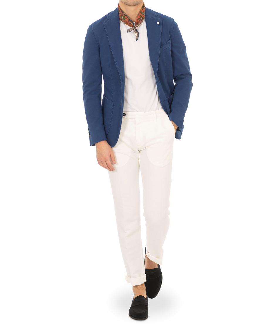 Herr | Kavajer | L.B.M. 1911 | Jack Slim Fit Cotton Stretch Structured Blazer Dark Blue