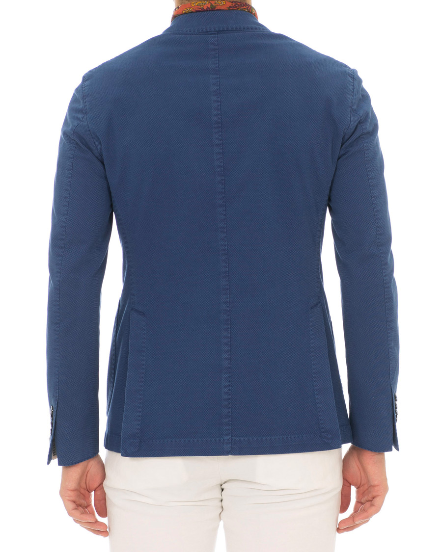 Herr | Kavajer | L.B.M. 1911 | Jack Slim Fit Cotton Stretch Structured Blazer Dark Blue