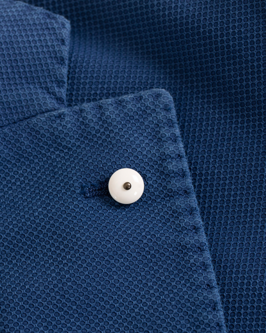 Herr | Kavajer | L.B.M. 1911 | Jack Slim Fit Cotton Stretch Structured Blazer Dark Blue