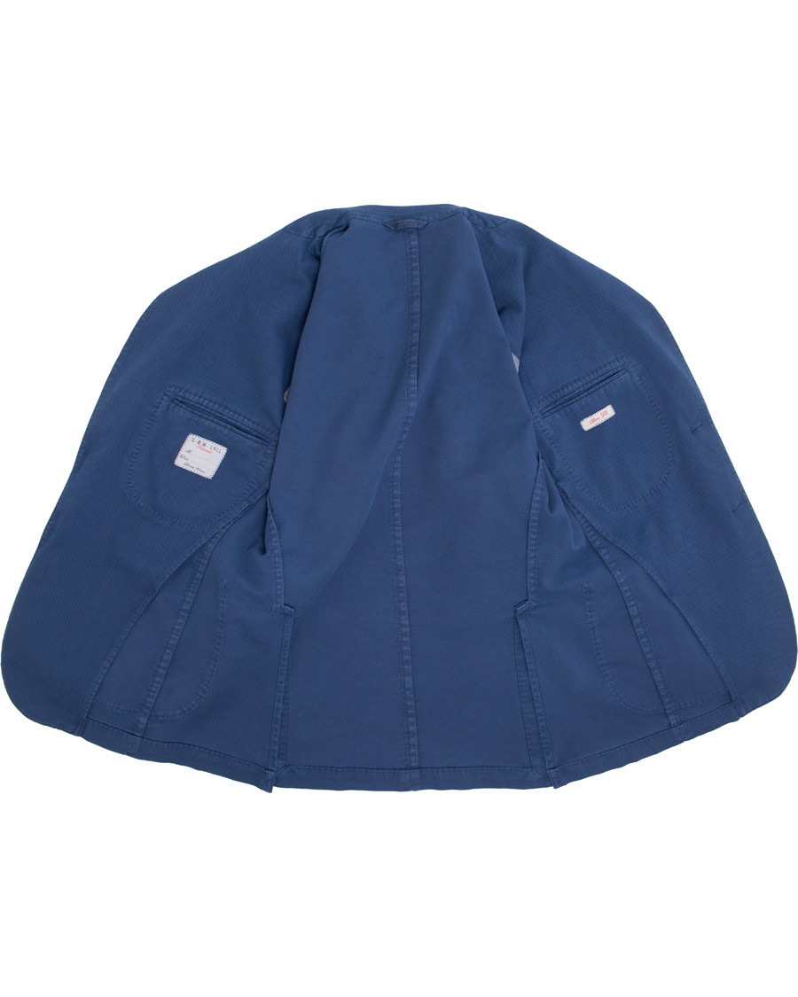 Herr | Kavajer | L.B.M. 1911 | Jack Slim Fit Cotton Stretch Structured Blazer Dark Blue