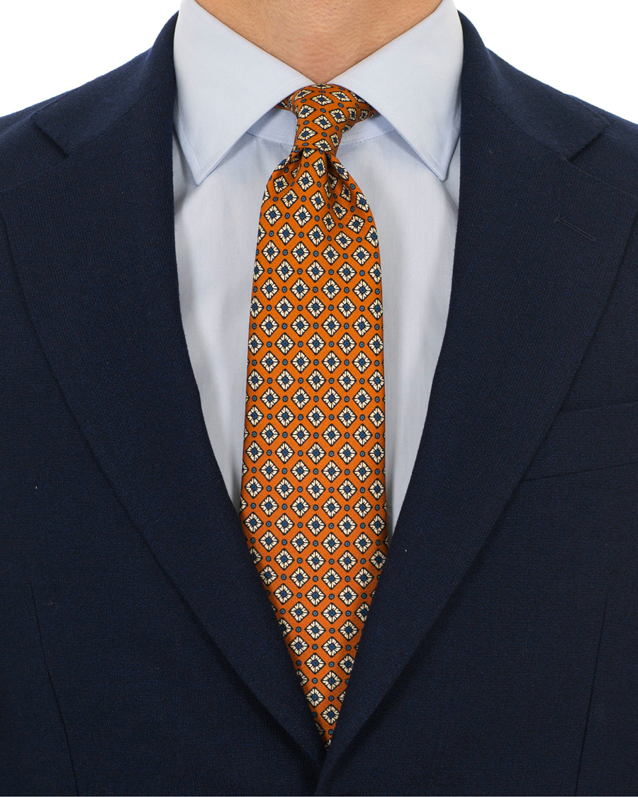 Herr | Drake's MTO Silk 8 cm Tie Rust | Drake's | MTO Silk 8 cm Tie Rust