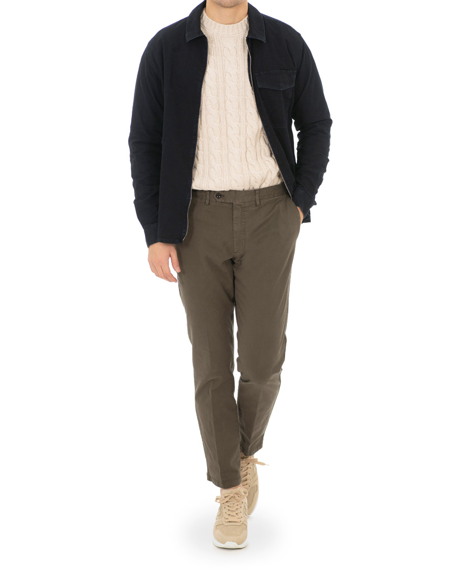 Herr | Skjortor | Schnayderman?s | Schnayderman's Cotton Shirt Zip Jacket Dark Blue