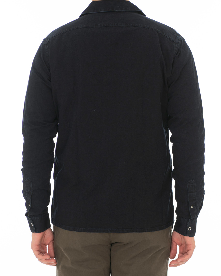 Herr | Skjortor | Schnayderman?s | Schnayderman's Cotton Shirt Zip Jacket Dark Blue