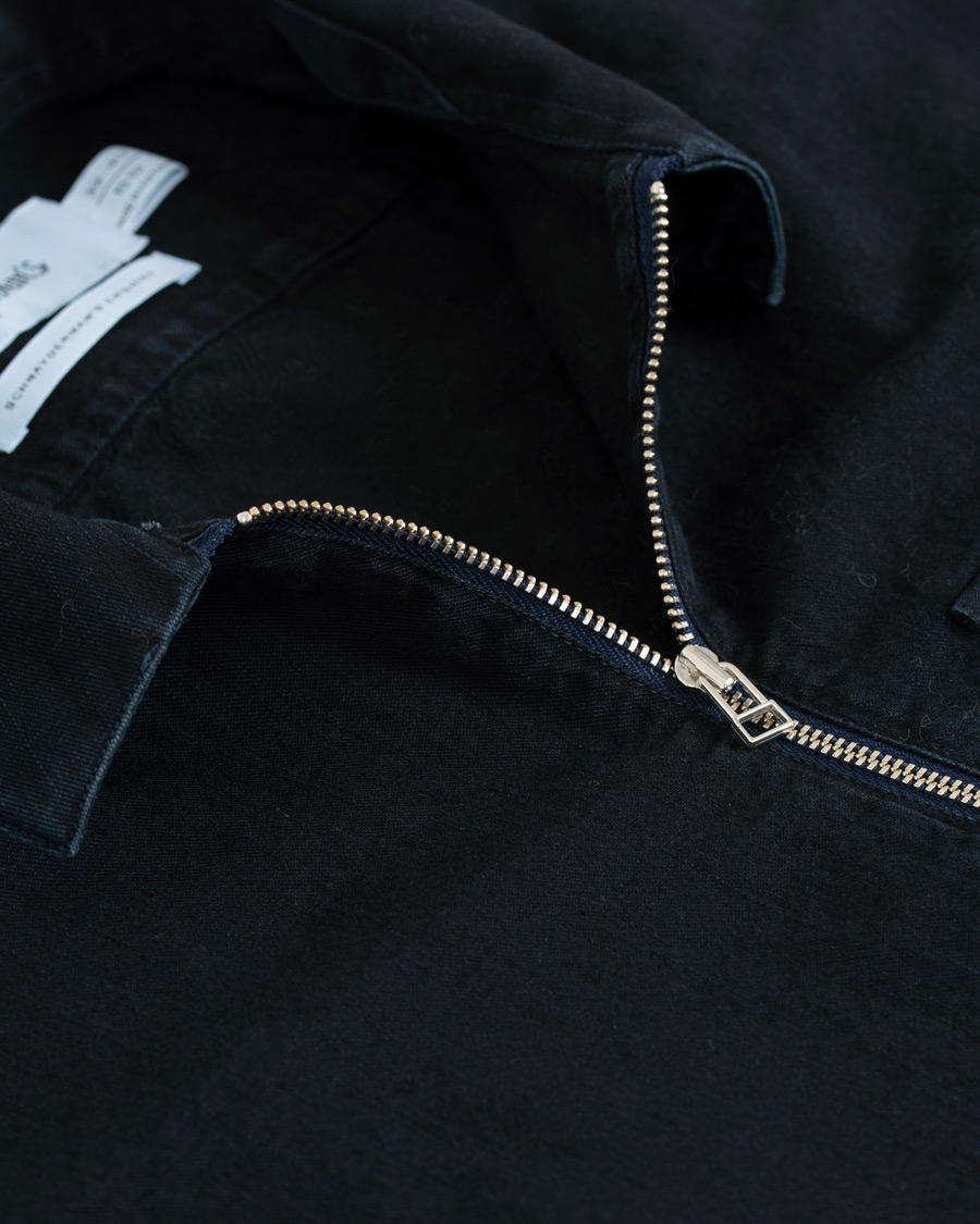 Herr | Skjortor | Schnayderman?s | Schnayderman's Cotton Shirt Zip Jacket Dark Blue