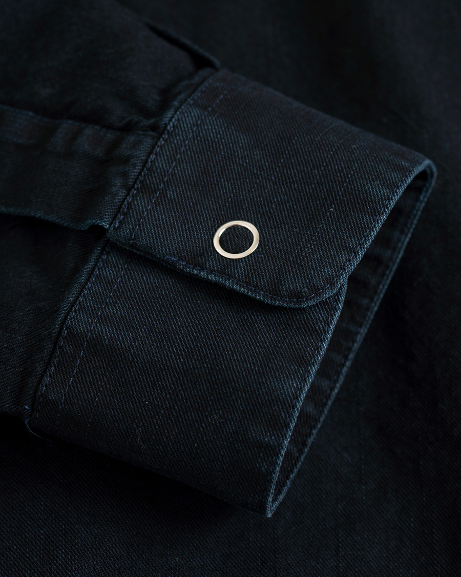 Herr | Skjortor | Schnayderman?s | Schnayderman's Cotton Shirt Zip Jacket Dark Blue