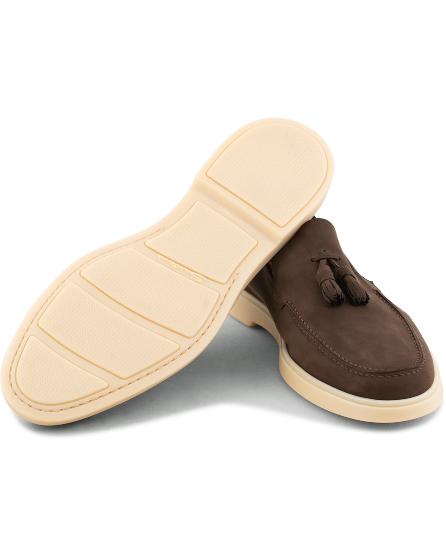 Herr | Santoni Yalta Tassel Loafer Dark Brown Nubuck | Santoni | Yalta Tassel Loafer Dark Brown Nubuck