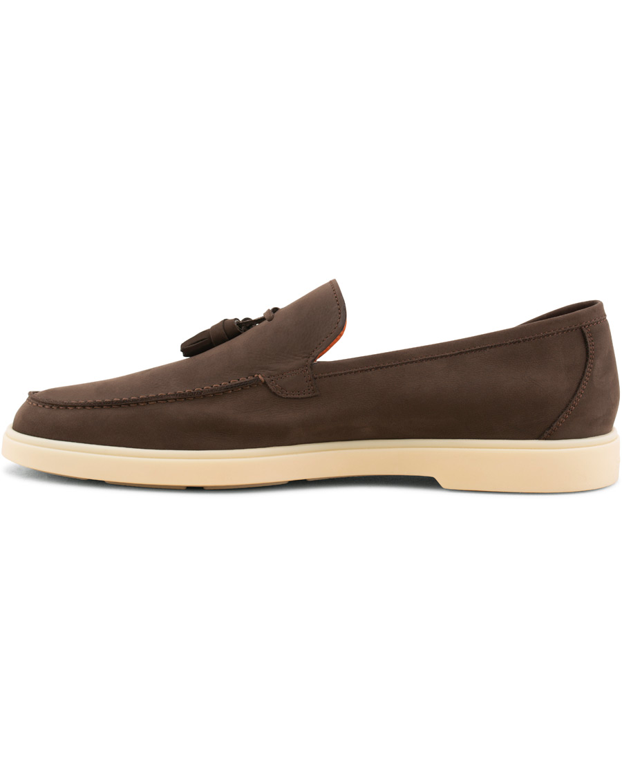 Herr | Santoni Yalta Tassel Loafer Dark Brown Nubuck | Santoni | Yalta Tassel Loafer Dark Brown Nubuck