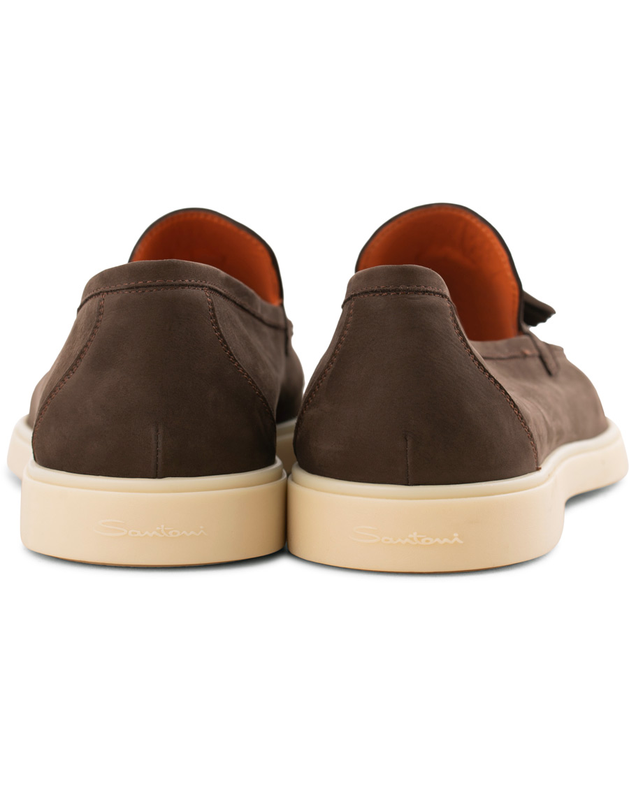 Herr | Santoni Yalta Tassel Loafer Dark Brown Nubuck | Santoni | Yalta Tassel Loafer Dark Brown Nubuck