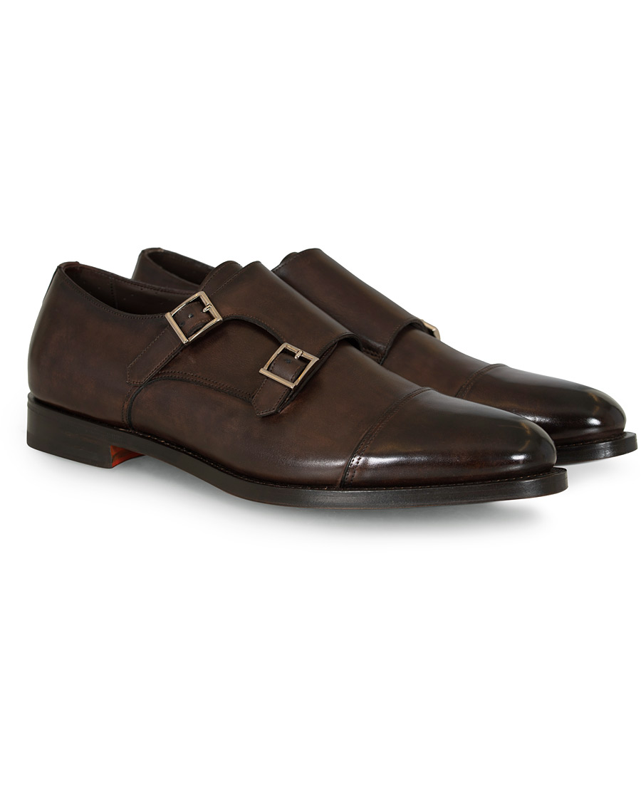 Herr | Santoni Wilson Double Monk Dark Brown Calf | Santoni | Wilson Double Monk Dark Brown Calf