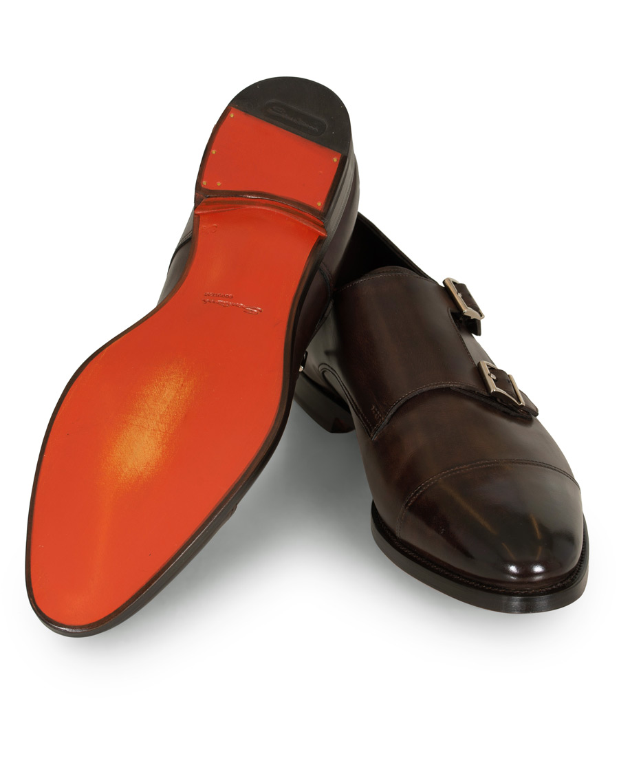 Herr | Santoni Wilson Double Monk Dark Brown Calf | Santoni | Wilson Double Monk Dark Brown Calf