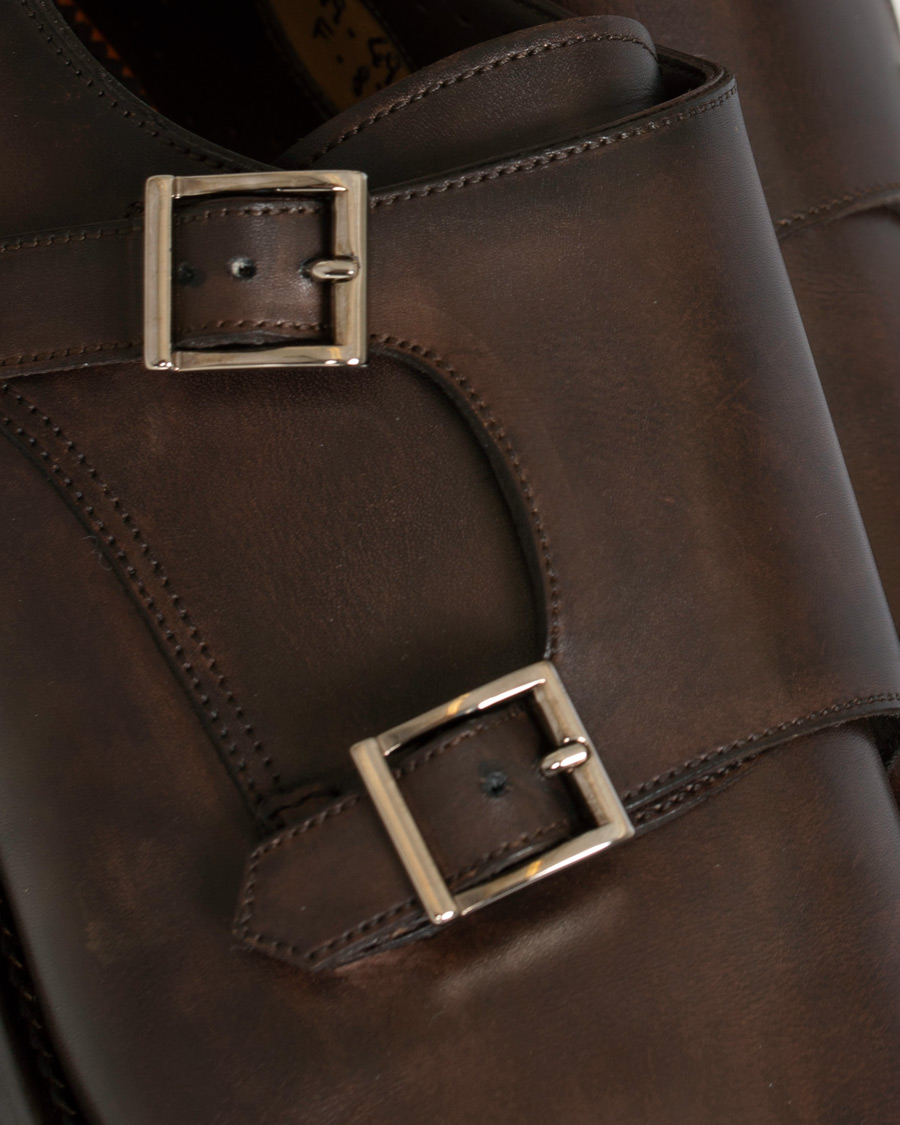 Herr | Santoni Wilson Double Monk Dark Brown Calf | Santoni | Wilson Double Monk Dark Brown Calf