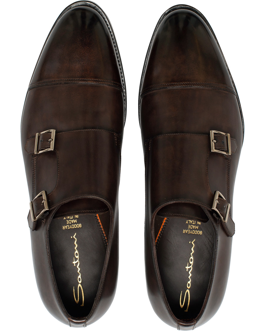 Herr | Santoni Wilson Double Monk Dark Brown Calf | Santoni | Wilson Double Monk Dark Brown Calf