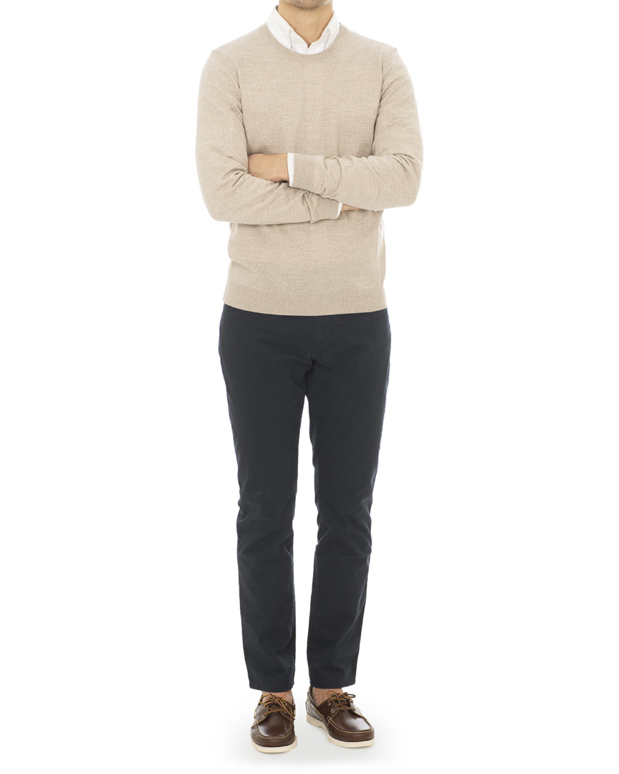 Herr | Tröjor | BOSS BLACK | BOSS Leno Merino Wool Crew Neck Pullover Beige