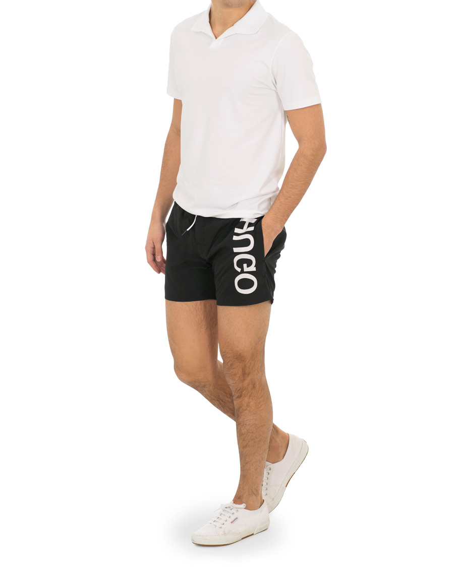 Herr | Badbyxor | HUGO | Saba Swimshorts Black