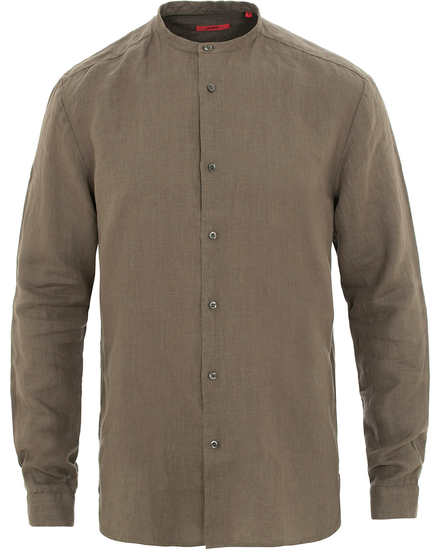 Herr | Skjortor | HUGO | Edyson Grandad Collar Shirt Medium Brown
